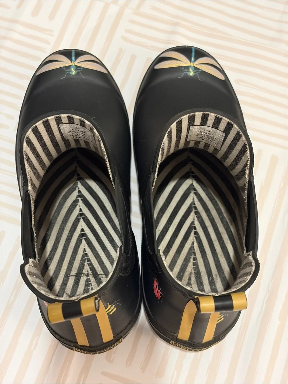Joules Wellibob “Black Bugs” Design (38/7)